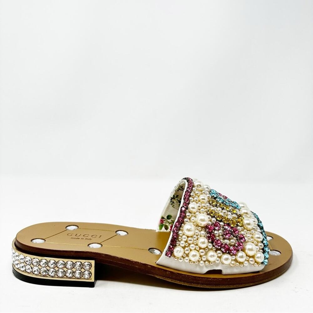 Gucci Pearl Crystal Slide Sandals Womens Size EU 37 - Picture 7 of 15